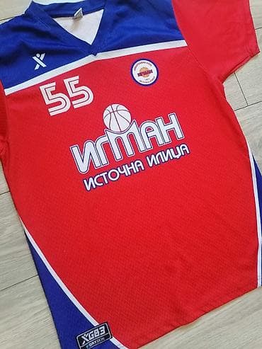 svetleci broj 18: Dres KK Igman Istočna Ilidža – crveno-plavi košarkaški dres sa kratkim — 7