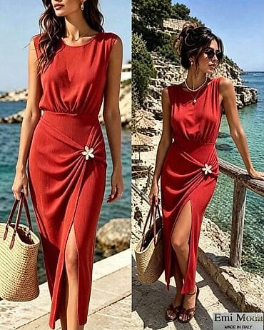 bunda s: Elegantna midi letnja haljina Emi Moda – Made in Italy - Kroj: bez — 8
