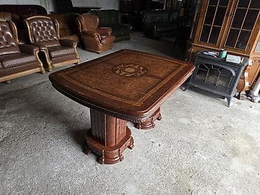 stilske komode: Klasični masivni drveni sto za dnevni boravak/trpezariju - Materijal — 6