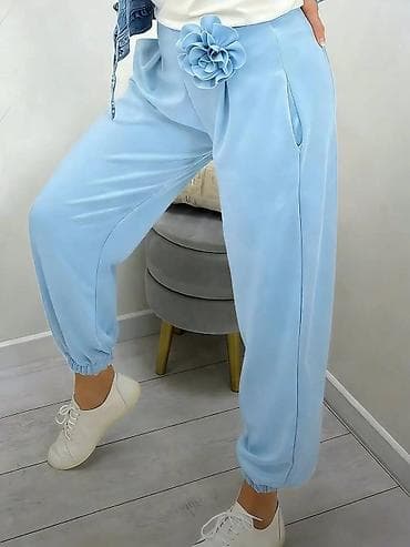 Wedding Clothes & Accessories: Ženske pantalone sa 3D cvetnim detaljem u struku - Model — 8