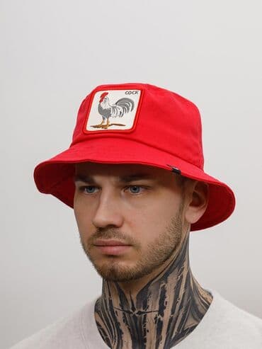 Hats: M (57), Cotton, color - Red — 1