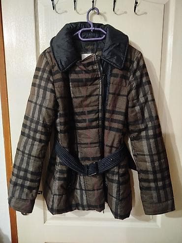 teranova jakne: Ženska zimska jakna sa kaišem - Klasičan karo dezen u nijansama — 1