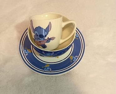 aparat za baloncice: 😍 Preslatki keramički trodelni setovi za najmlađe 😍 Šolja + tanjirić + — 1