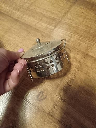 Metalna posuda za slatko med poklopcem - Materijal: metal (sjajna