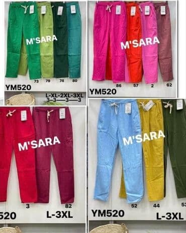 lanene pantalone ženske: M'SARA Lanene pantalone 2000 din. Vel.L-82 i 13 Vel.XL-62 I 82 — 1