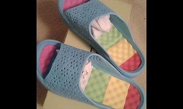 papuce za leto: Lagane,udobne,jako mekane papuce plave sa sarenim — 1