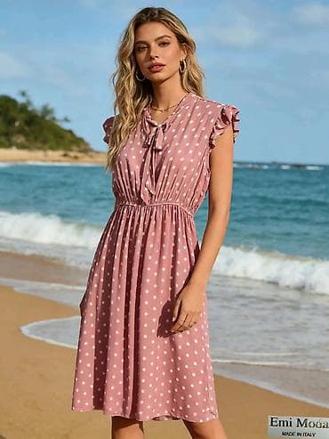 Donji delovi trenerke: Letnja midi haljina Emi Moda – Made in Italy - Romantičan A-kroj sa — 1