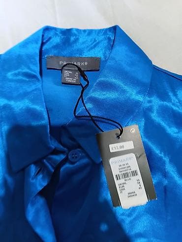 kosulja sl: PRIMARK košulja – satenski sjaj, tirkizno/plava - Brend: Primark - — 3