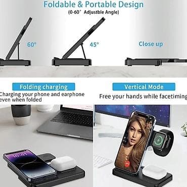 Video Games & Consoles: Bezicni punjac za vise uredjaja 4u1 Neklizajuća mat površina na dnu — 3