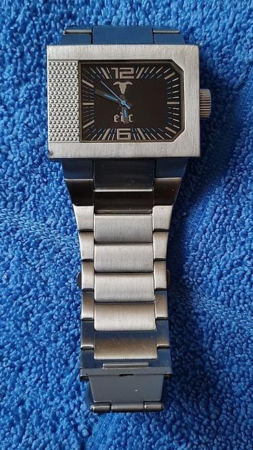 pilotski sat: EDC by Esprit muški ručni sat – pravougaono kućište i čelična — 9