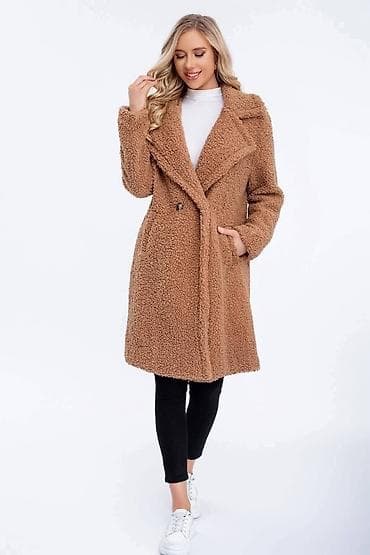 la coste torba: Ženski teddy kaput sa krznastom teksturom - Dizajn: klasičan kroj do — 4