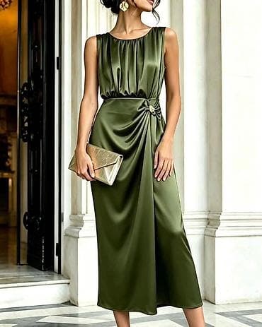 afrika baletanke: Elegantna midi haljina od satenskog materijala Nova kolekcija ✨️ — 4