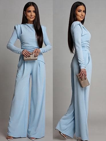afrodita kombinezoni: 🔥Elegantni ženski kombinezon sa dugim rukavima i širokim nogavicama — 3
