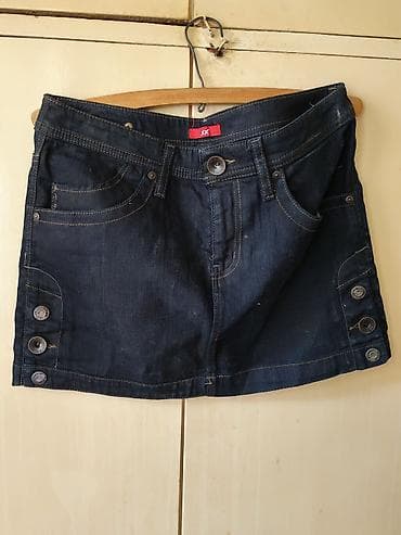 Roll-necks: Ženska teksas mini suknja – tamni indigo - Model: klasična mini — 1