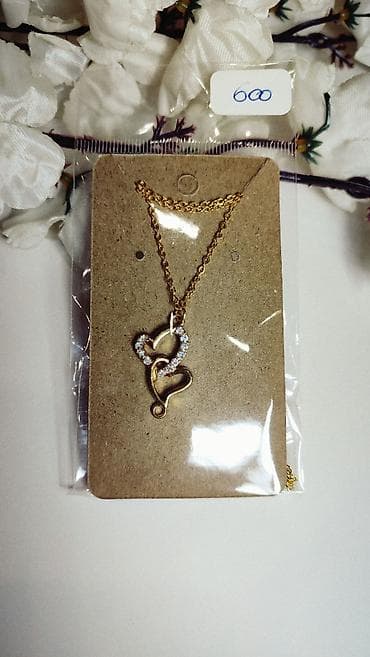 pojas za trudnice: Zlatni lančić sa priveskom „dva srca“ - Materijal: metal u zlatnoj — 4