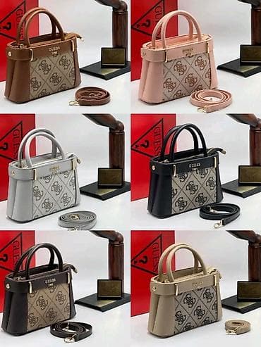 guess roze torbica: GUESS mini torba – model s monogram printom - Kompaktna ženska — 1