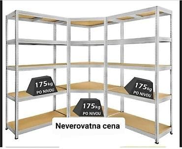 Police: Metalne skladišne police + ugaona polica – teške nosivosti - Tip — 1