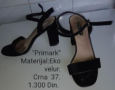 kargo pantalone h: Crne ženske sandale "Primark" na blok štiklu, od velura. - Veličina — 1