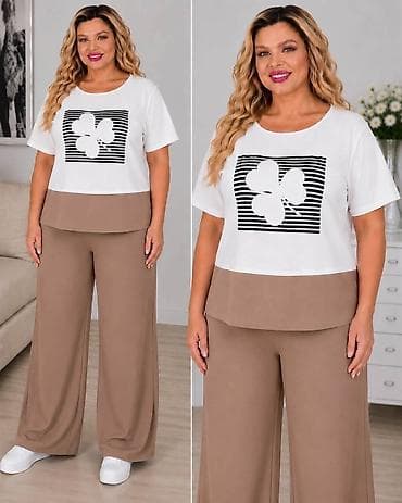 kargo pantalone h: 07. 💙 MODA ZA PUNIJE DAME 💙 Prelep komplet koji spaja udobnost i — 7