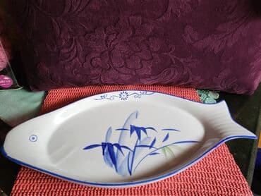 metalac posuđe za bebe: Porcelanski nov,vintaz tanjir za ribu. Visina. 2,5cm — 5