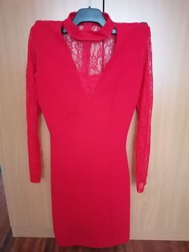 haljine c a: S (EU 36), color - Red, Cocktail, Long sleeves — 2