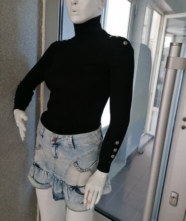 pončo za zimu: S (EU 36), Cotton, color - Black — 4