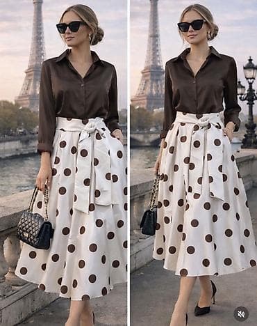 ✅Midi suknja sa tufnama i velikom mašnom u struku
✅2750 din