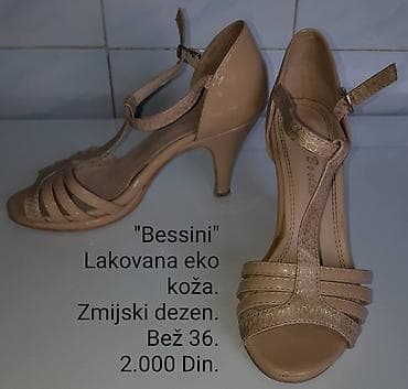 Bessini ženske sandale na štiklu - Materijal: lakovana eko koža -