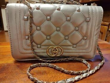 srebrna torbica sa cirkonima: Shoulder bag, Material: Synthetics — 2