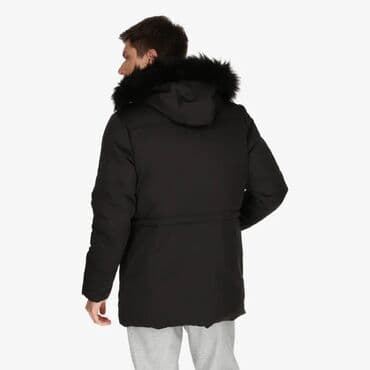tech fleece s: Muška zimska parka jakna – crna - Topla jakna duže dužine, idealna za — 3