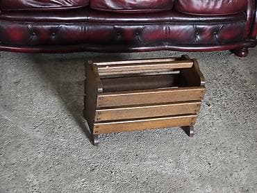 plafonska sušilica za veš: Drvena stojeca korpa za novine/časopise - Materijal: masivno drvo — 2