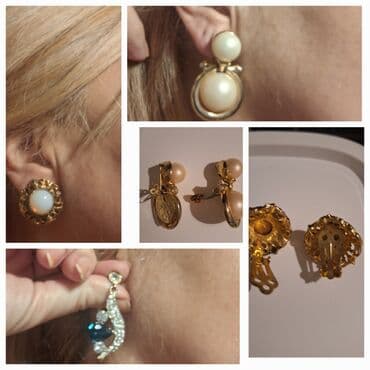 kutija za nakit za devojcice: Clip-on earrings, Material: Pearl, Cubic zirconia, Stainless steel — 2