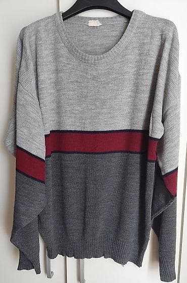 gležnjače muške: Duks/džemper sa širokim krojem i okruglim izrezom. Pletena tekstura — 1