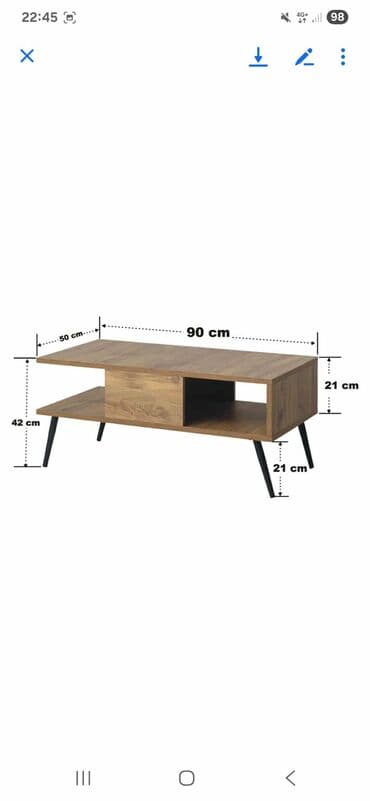 komode sa staklenim vratima: Crni klub sto 'Atlantic Pine' sa gvozdenim nogama Elegantni crni klub — 6