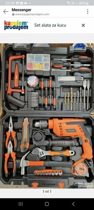 set alata za kucu: Sveobuhvatan set alata za dom, smešten u praktičnom plastičnom koferu — 3