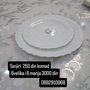 drveni sto i stolice: Tanjiri – elegantni beli modeli u više oblika (kvadratni i okrugli) — 2