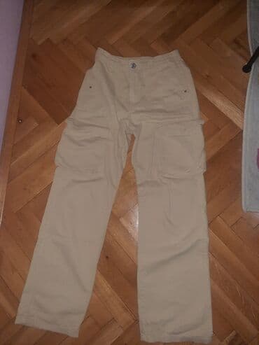 pantalone od vestacke koze: S (EU 36), Normalan struk, Kargo — 1