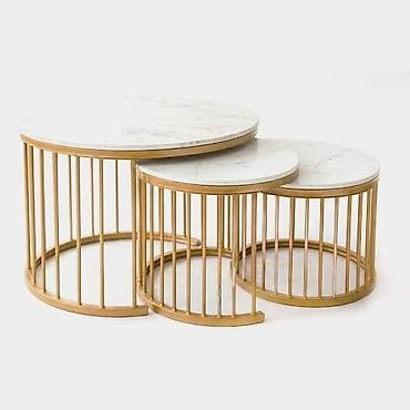 stilska vitrina: 🪑✨ Set modernih stolića MILANO – 3 komada – imitacija mermera ➡💰 — 2