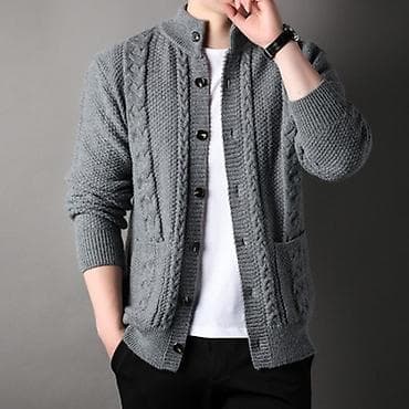 terranova dzemperi: Muški pleteni kardigan sa dugmadima i visokim okovratnikom. - Dizajn — 3