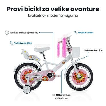 metalni tockovi: Dečija bicikla 20" Daisy bela – elegantan i jednostavan bicikl za — 3