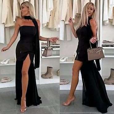 reda milano: Elegantna večernja haljina sa šalom – više boja - Model: duga, bez — 4