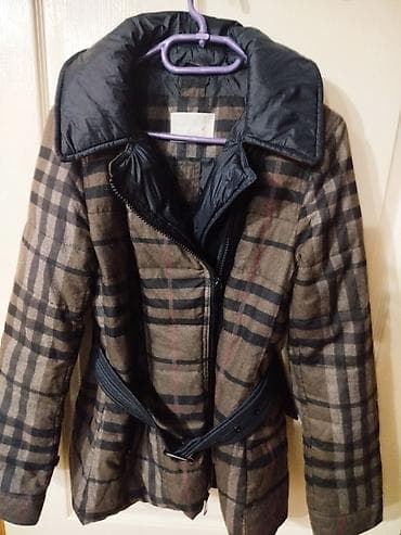 teranova jakne: Ženska zimska jakna sa kaišem - Klasičan karo dezen u nijansama — 2