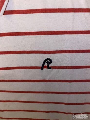 balenciaga majica cena: Original Replay majica M/L 100% cotton Bela na crvene pruge Ramena — 2
