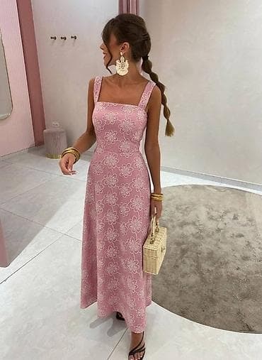 Men's Footwear: ❤️Ružičasta maxi haljina sa cvetnim vezom
✅3300 din — 1