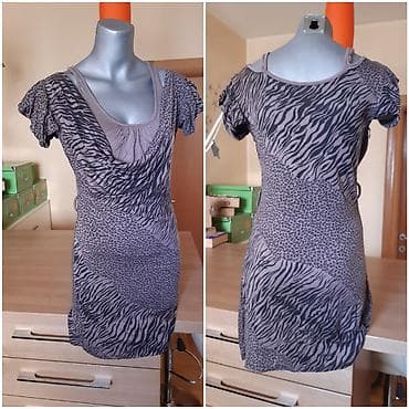leopard kais: Haljina/tunika sa animal printom, napravljena u Italiji. - Veličina — 2