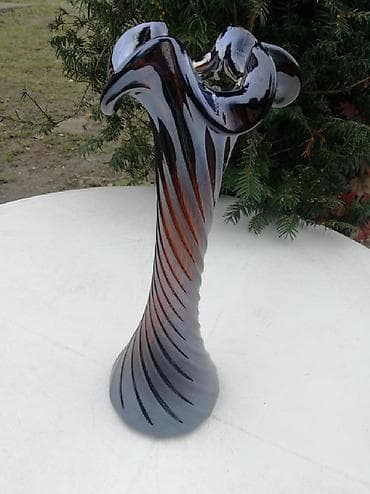 stari satovi: Stara Unikatna Kobaltna braon Vaza Murano broj 2. Visina 36 cm — 2