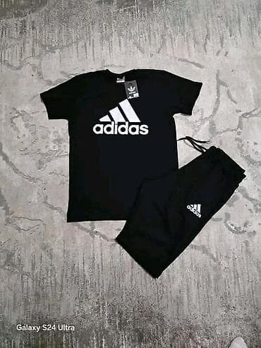 velike muske majice: Trenerka Adidas, bоја - Crna — 4