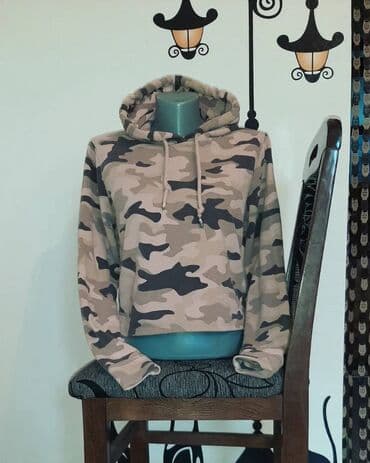 new yorker dukserice zenske: Maskirni duks crop top sa kapuljacom s manji m — 1