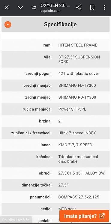 mtb polovni bicikli: Bicikli star 1 godinu. Malo ga je sin  vozio, sve je originalno na — 2