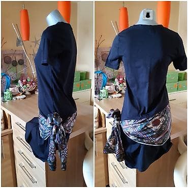 Muška obuća: Zara haljina, model Basic, crna, kratkih rukava sa okruglim izrezom — 3